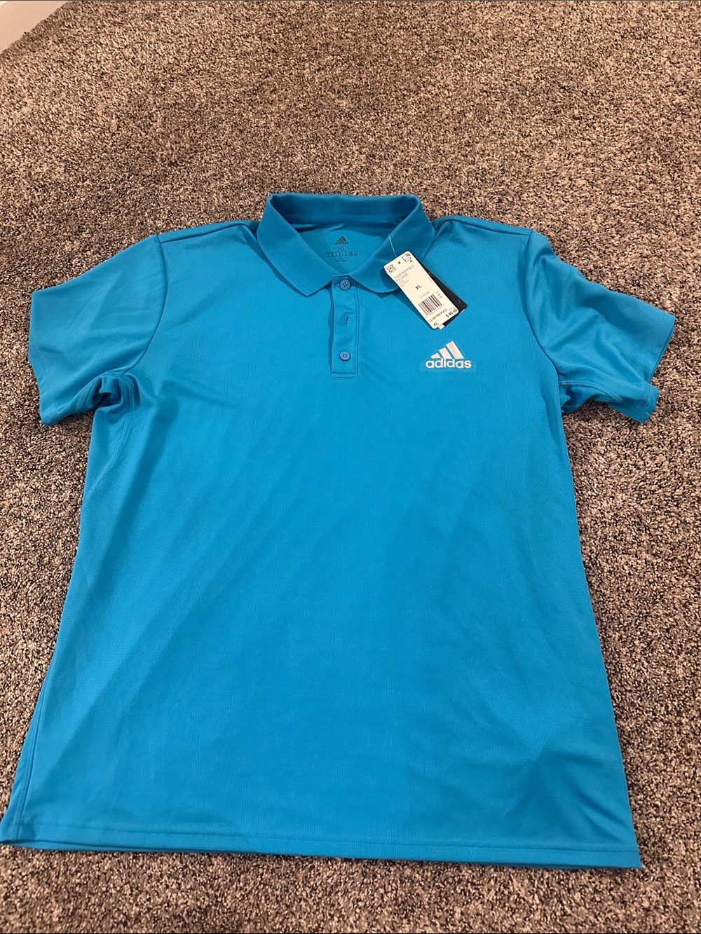 adidas Men’s Bright Turquoise Polo Shirt